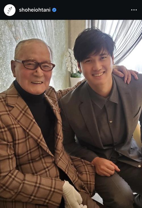 長嶋茂雄氏を、インスタグラムで悼んだ大谷翔平（大谷のインスタグラムから）