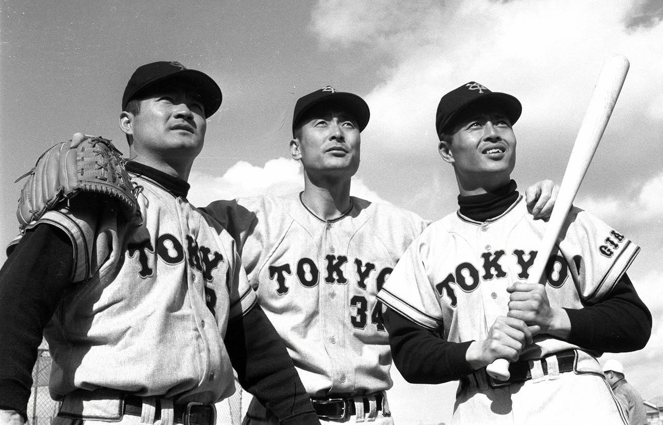 巨人キャンプ初日で長嶋茂雄さん、金田正一、王貞治のONK揃い踏み（1965年）