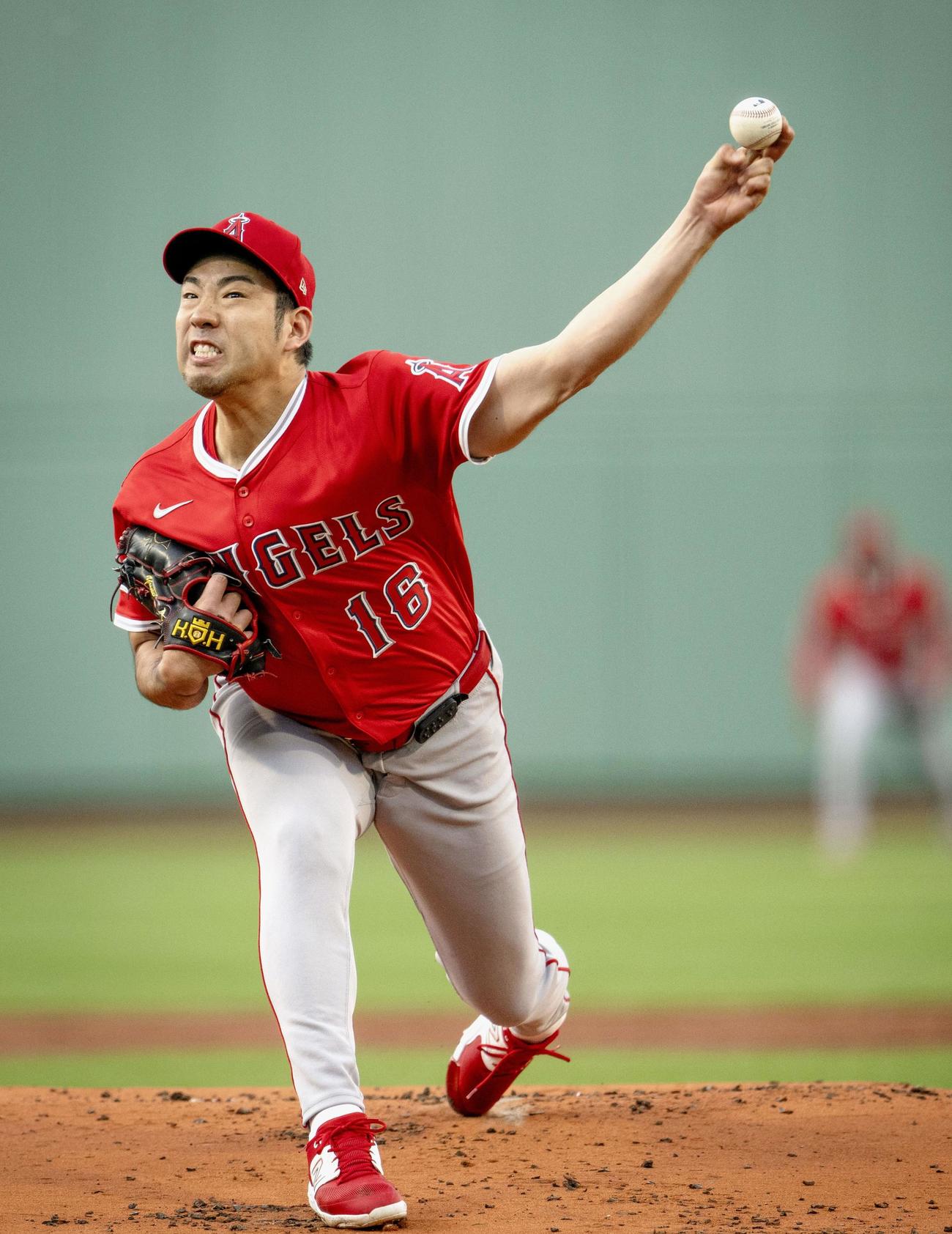 レッドソックス戦に先発したエンゼルス菊池＝ボストン（ゲッティ＝共同）