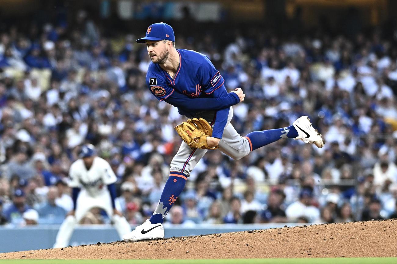 ドジャース対メッツ　メッツ先発のキャニング（撮影・滝沢徹郎）