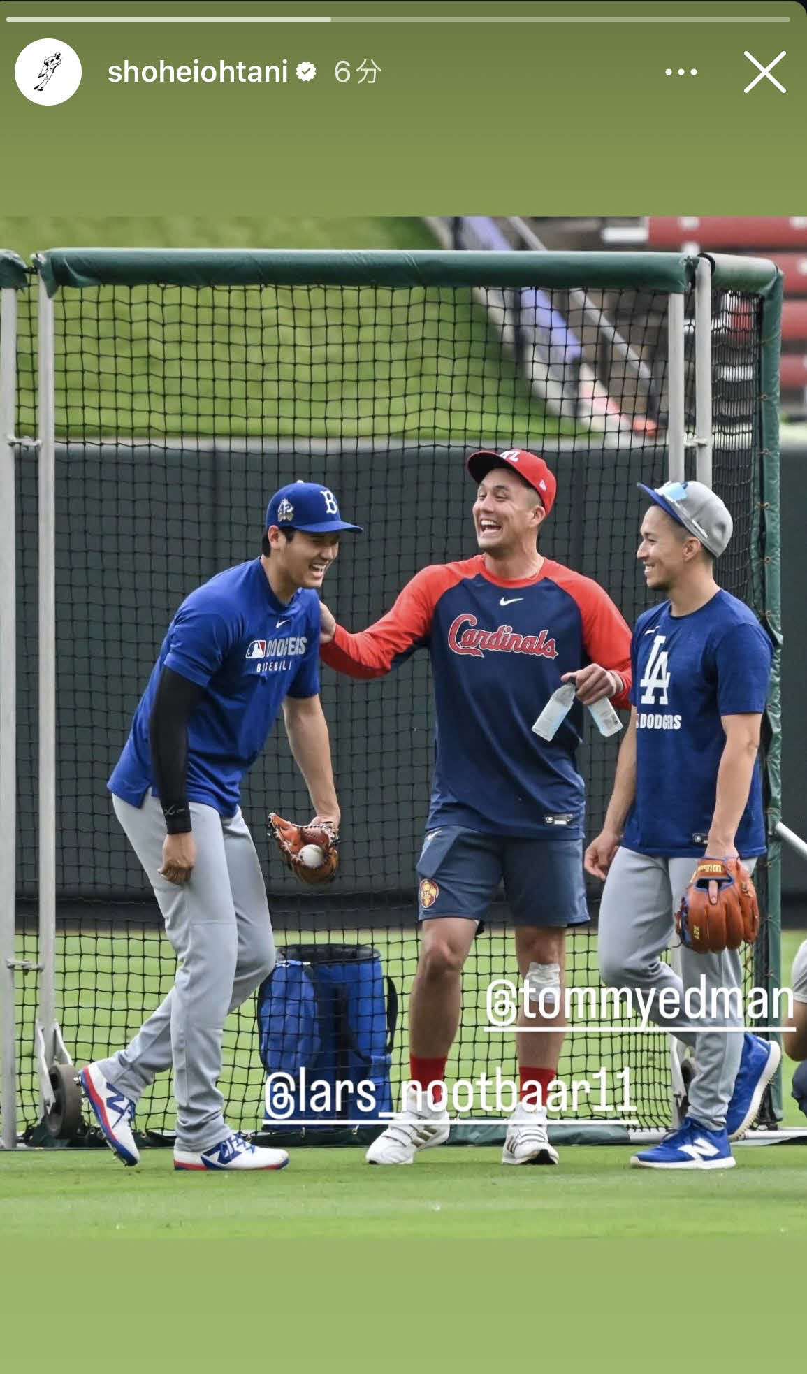 大谷翔平のインスタグラムから