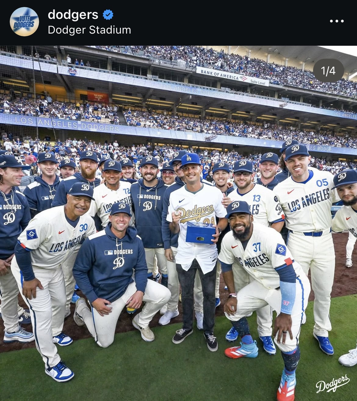 ドジャース公式インスタグラムから