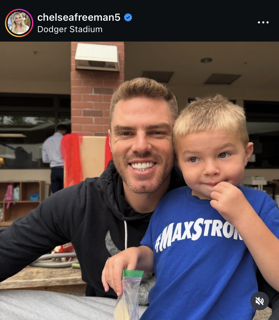 フリーマンの妻チェルシー夫人のインスタグラムから