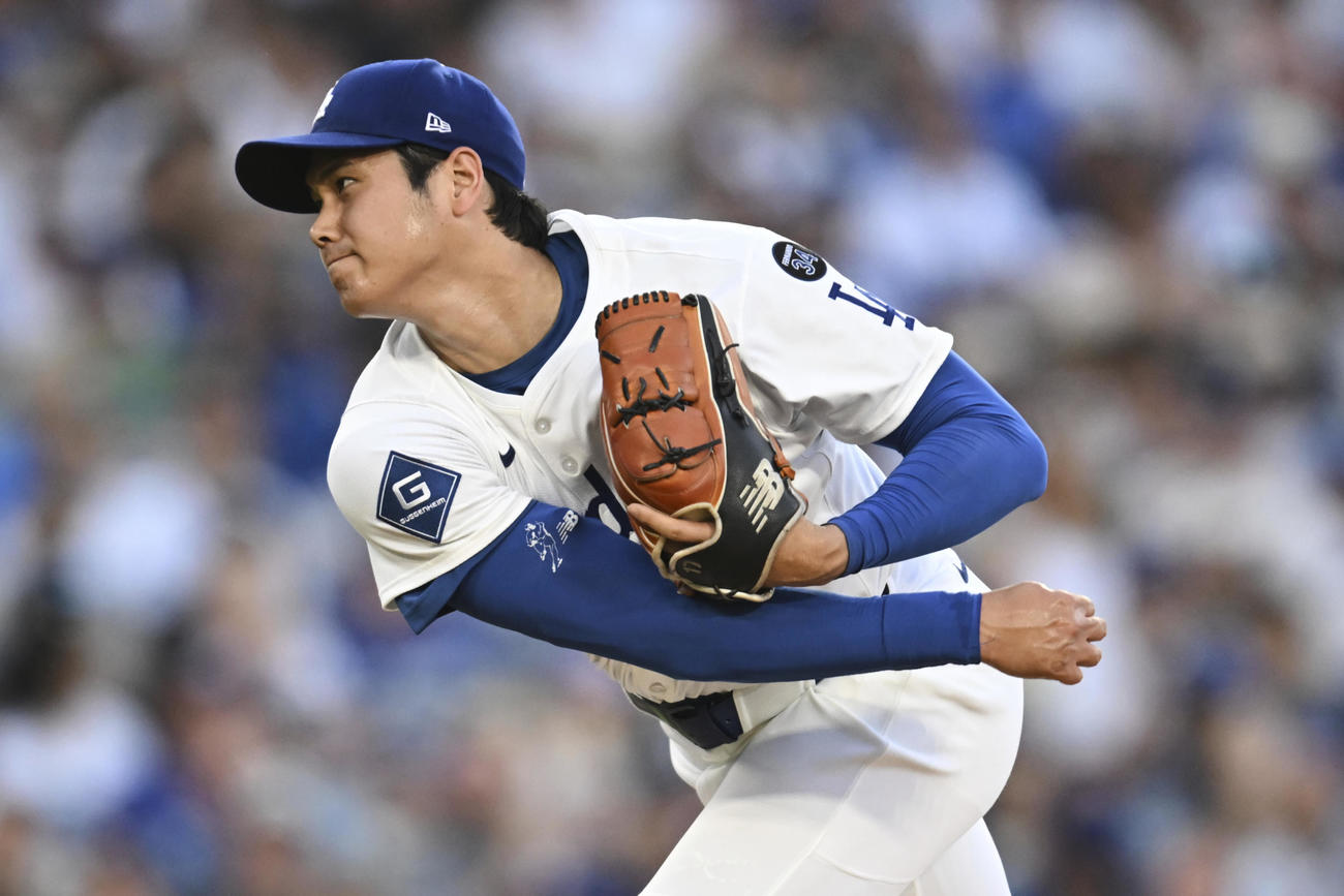 ドジャース大谷翔平はパドレス戦で二刀流復活登板を果たした（AP)