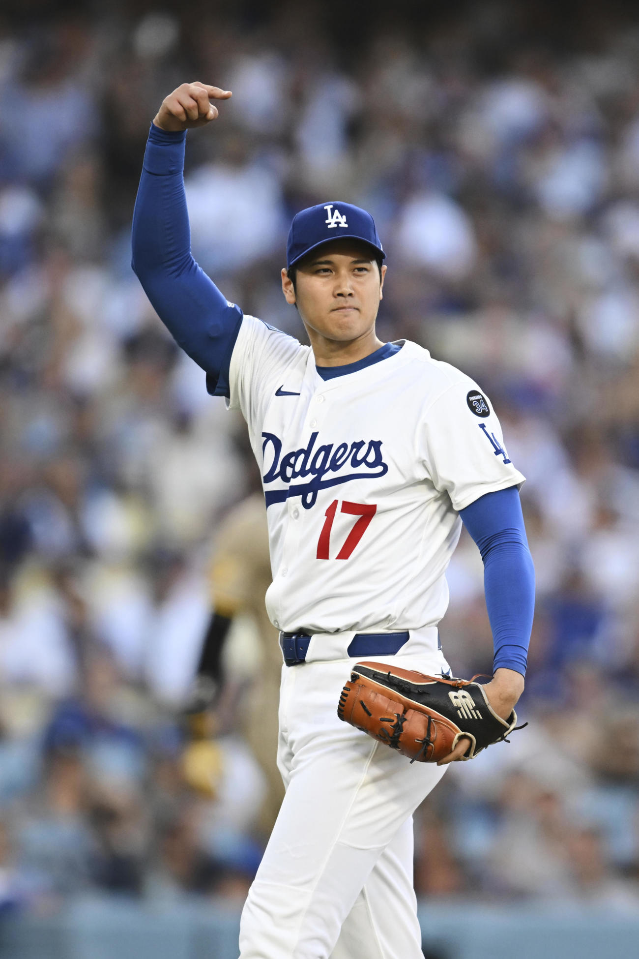 ドジャース大谷翔平はパドレス戦で二刀流復活登板を果たした（AP)