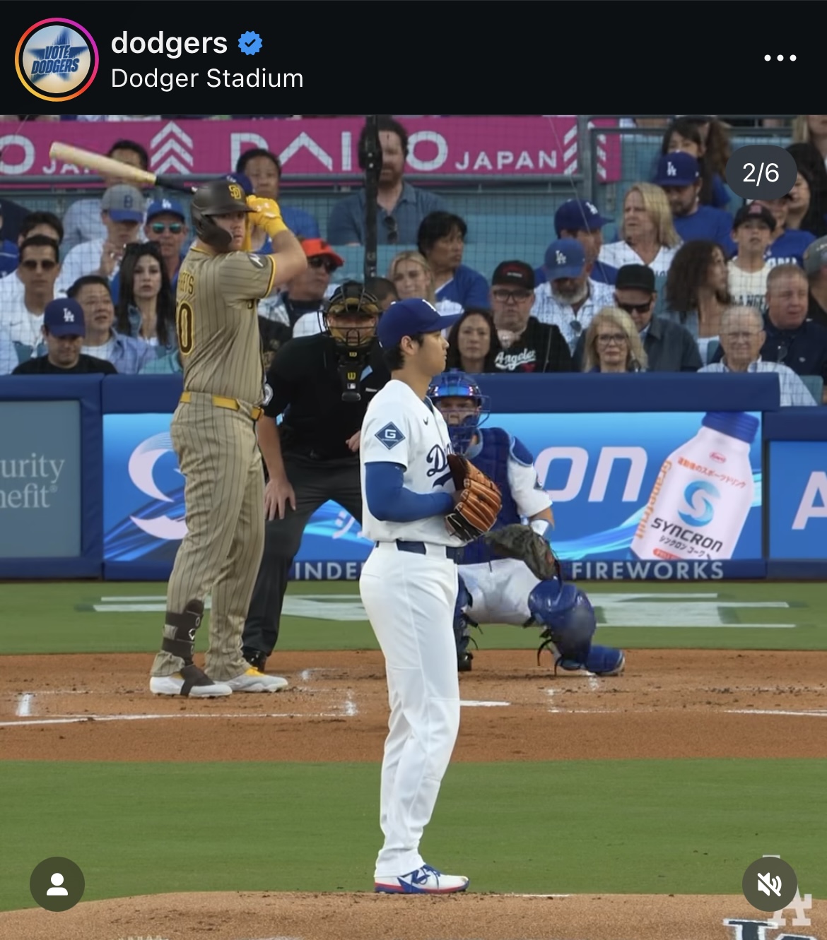 ドジャース公式インスタグラムから