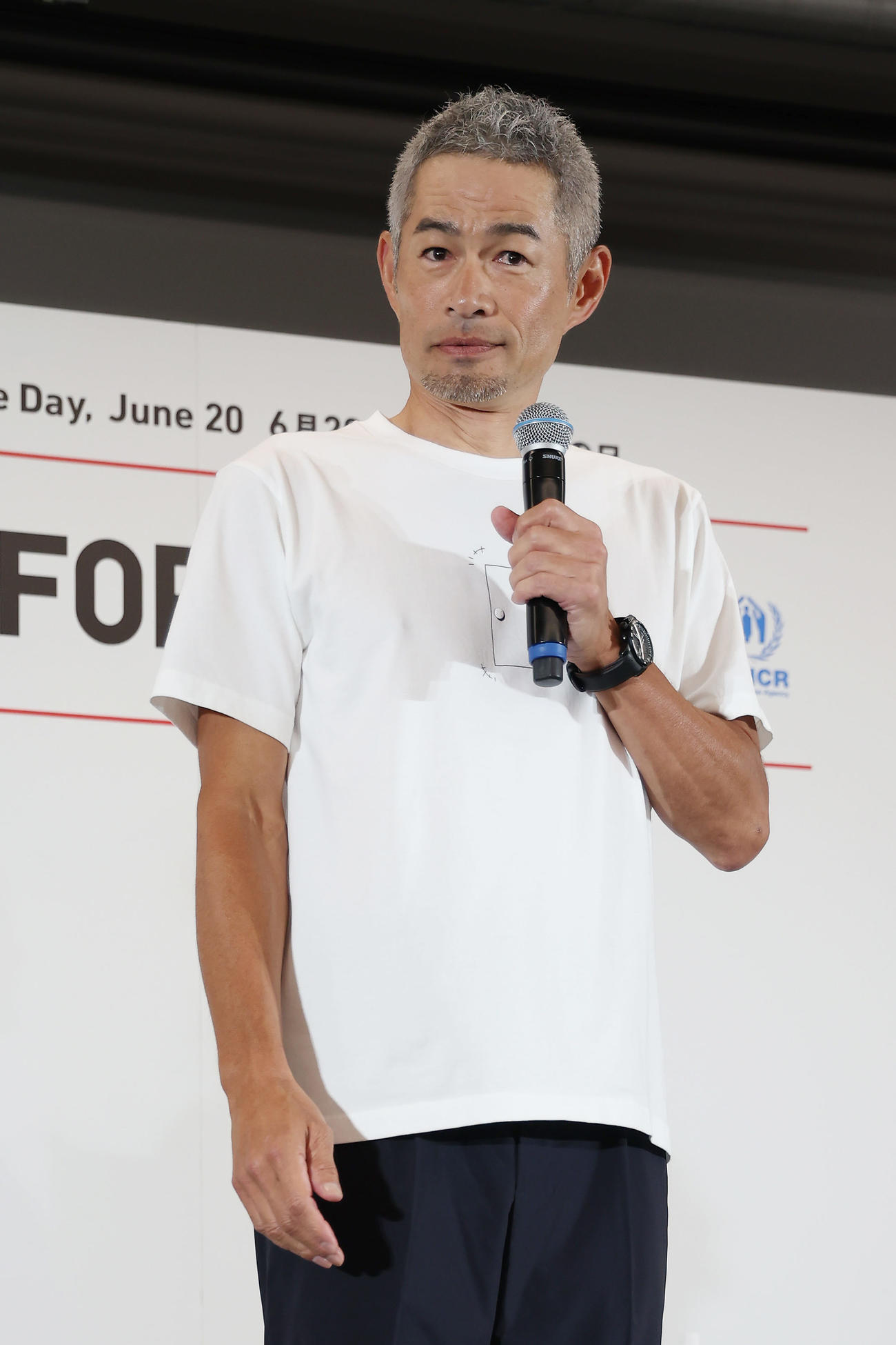 ユニクロの「PEACE FOR ALL」3周年記念トークセッション第2弾「好きなことを見つけて扉を開こう」で登壇するイチロー氏（撮影・前田充）
