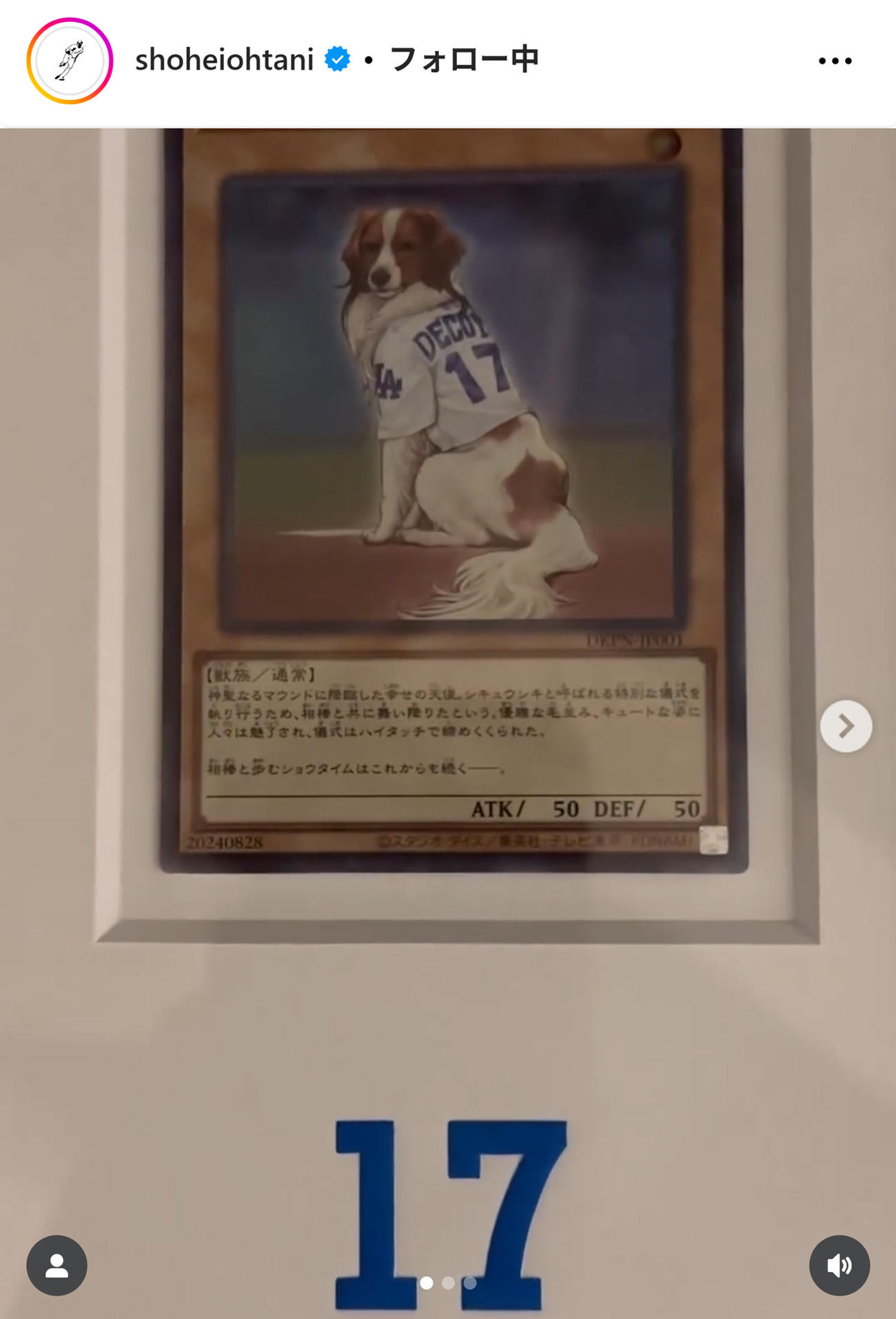 大谷翔平のインスタグラムから