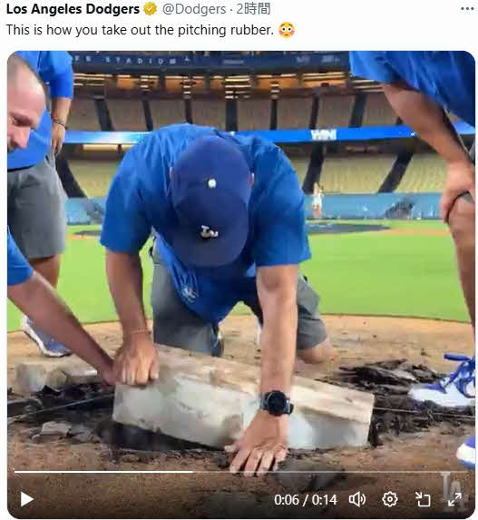 ドジャースの公式Xから