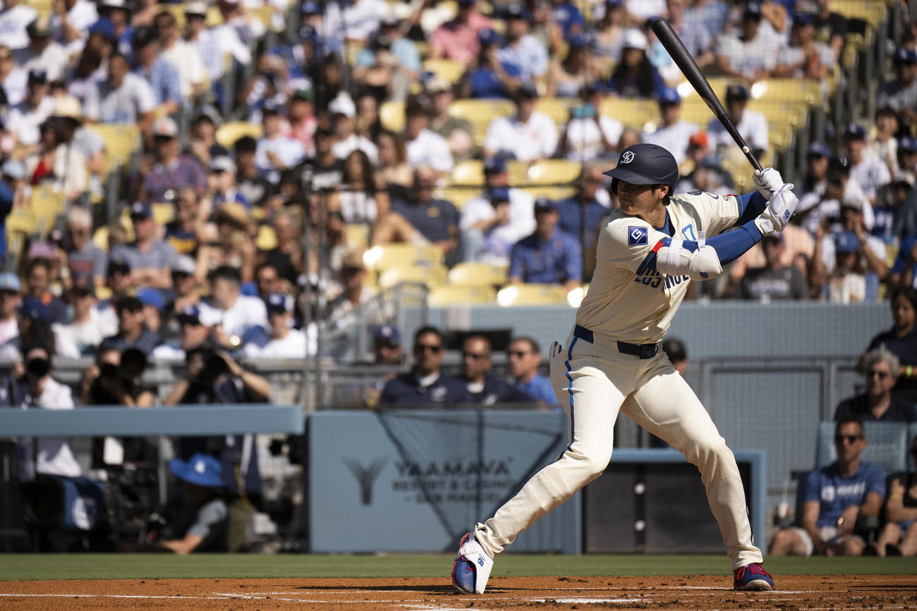 ドジャース大谷翔平はアストロズ戦の第１打席は凡退した（AP)