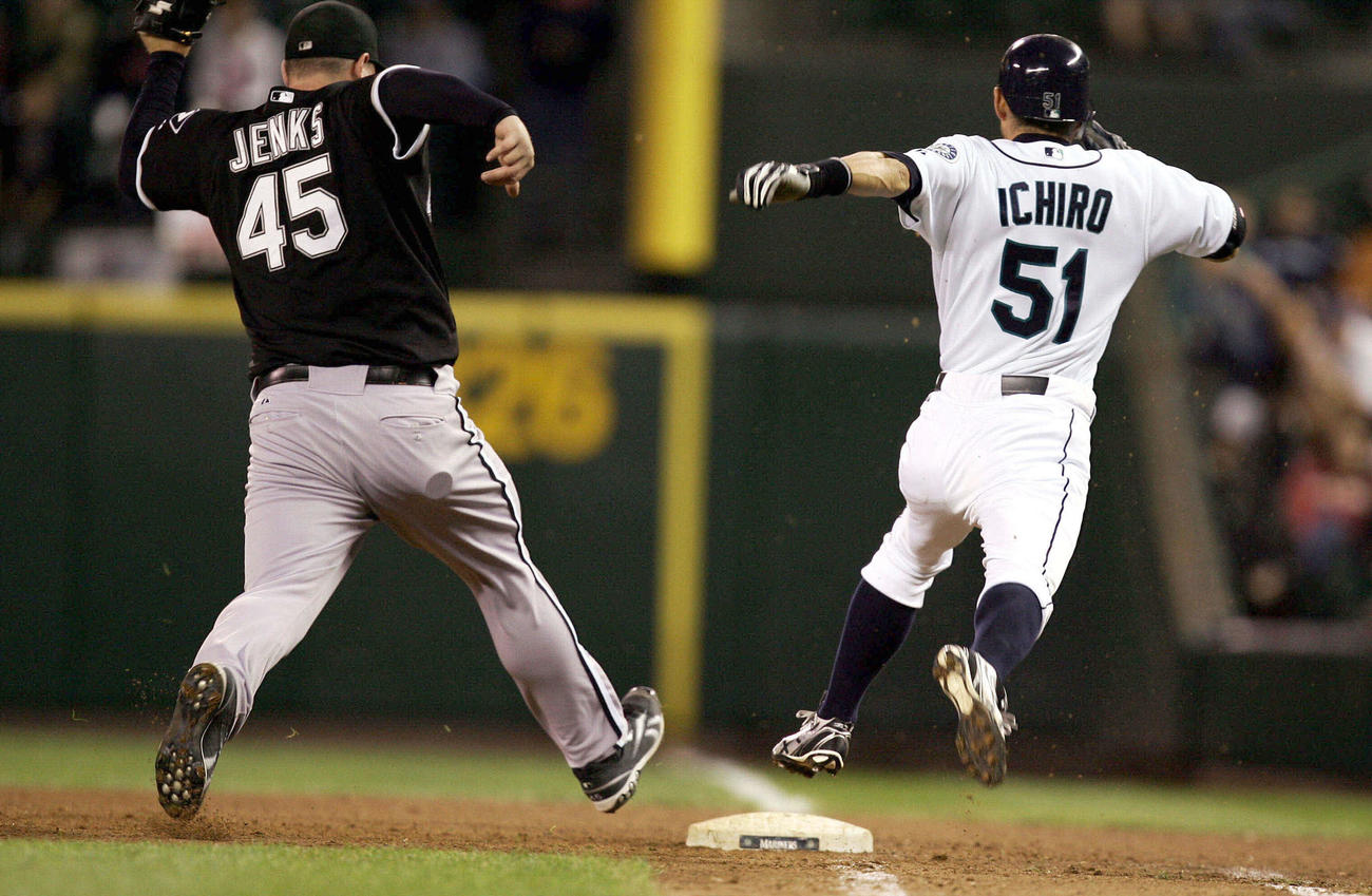 2009年、マリナーズのイチロー（右）と対戦したＷソックスのボビー・ジェンクスさん