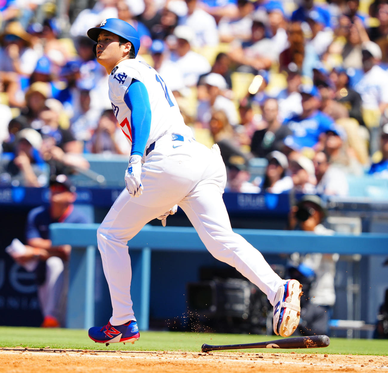 ドジャース対アストロズ　5回裏ドジャース2死、三飛に倒れる大谷（撮影・垰建太）