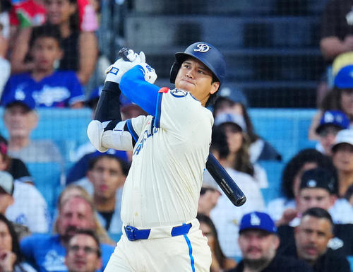 9日ブルージェイズ戦で40号ソロ本塁打を放ったドジャース大谷翔平