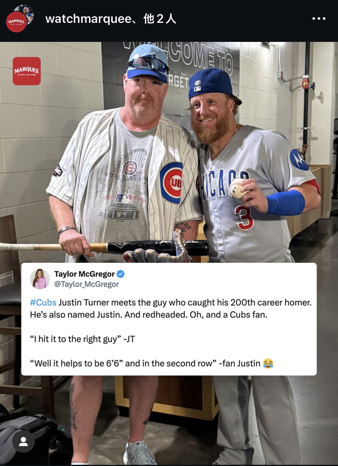 マーキースポーツ・ネットワークのインスタグラムから