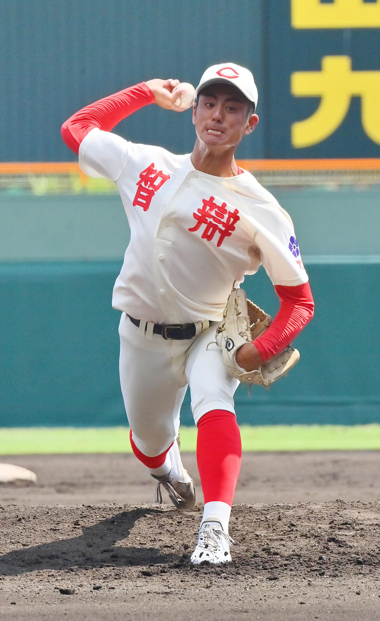 智弁和歌山対国学院栃木　智弁和歌山の先発・武元（2022年8月撮影）