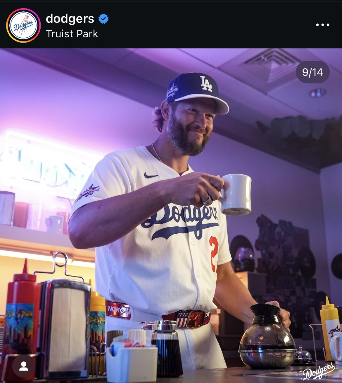 ドジャース公式インスタグラムから