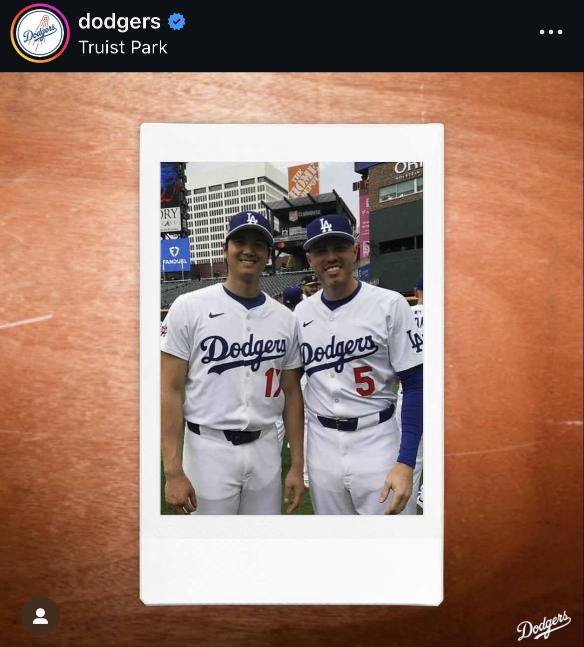 ドジャース公式インスタグラムから