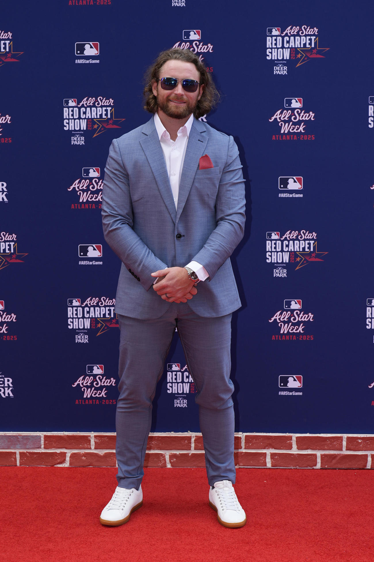 レッドカーペットに登場したカージナルスのブレンダン・ドノバン（AP）
