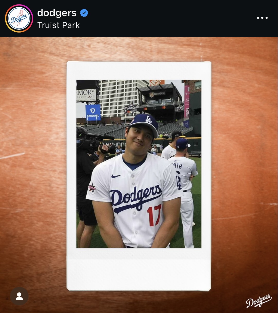 ドジャース公式インスタグラムから