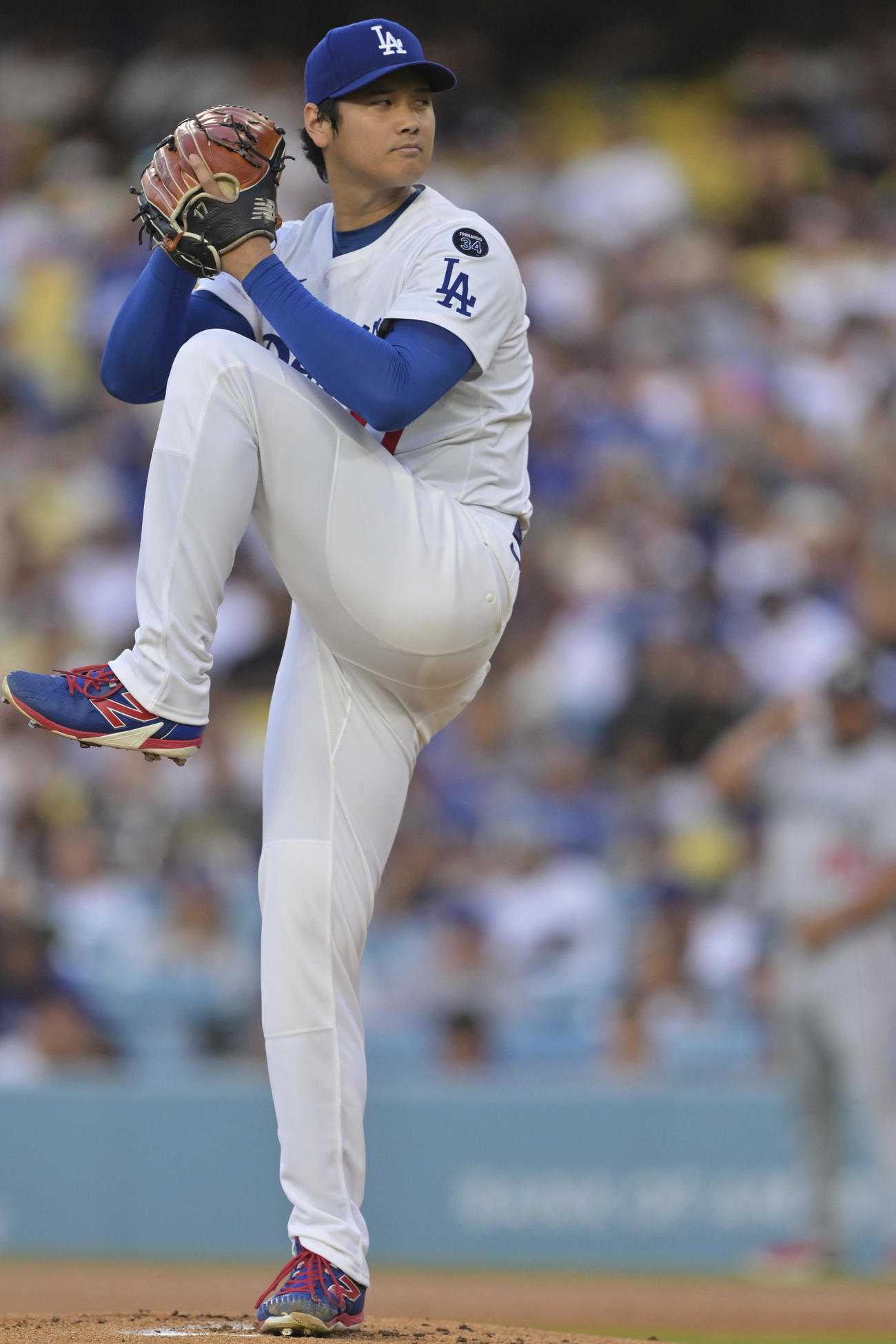 ツインズ戦で力投するドジャース大谷翔平（AP）