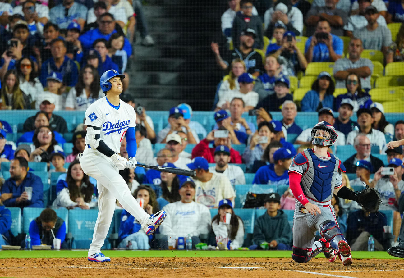 ドジャース対ツインズ　6回裏ドジャース無死、見逃し三振に倒れる大谷（撮影・垰建太）