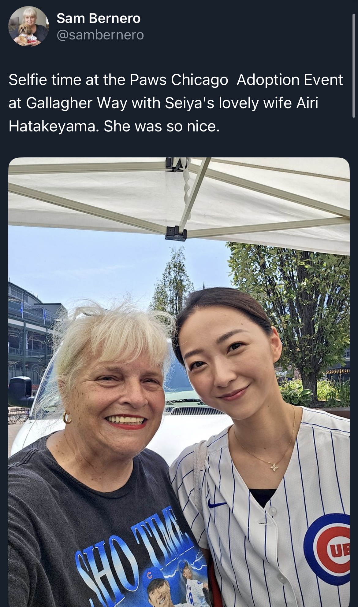 サム・バーネロさんのインスタグラムから