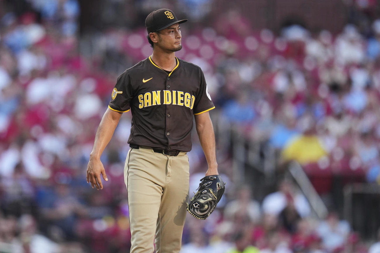 カージナルス戦に先発したパドレスのダルビッシュ有（AP)