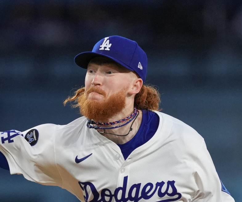 ドジャースのダスティン・メイ（2025年4月1日撮影）