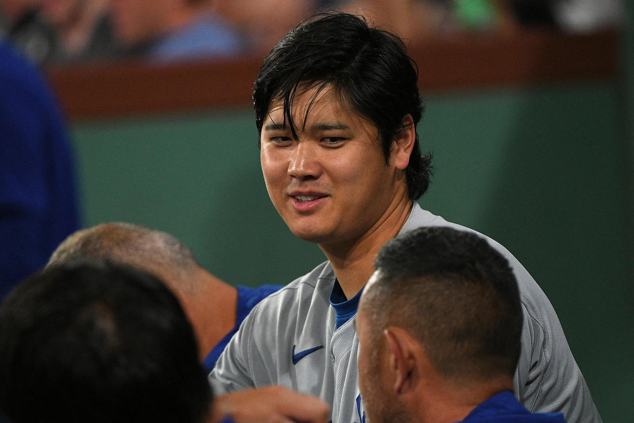 ベンチでのドジャース大谷翔平（Bob DeChiara-Imagn Images＝ロイター）