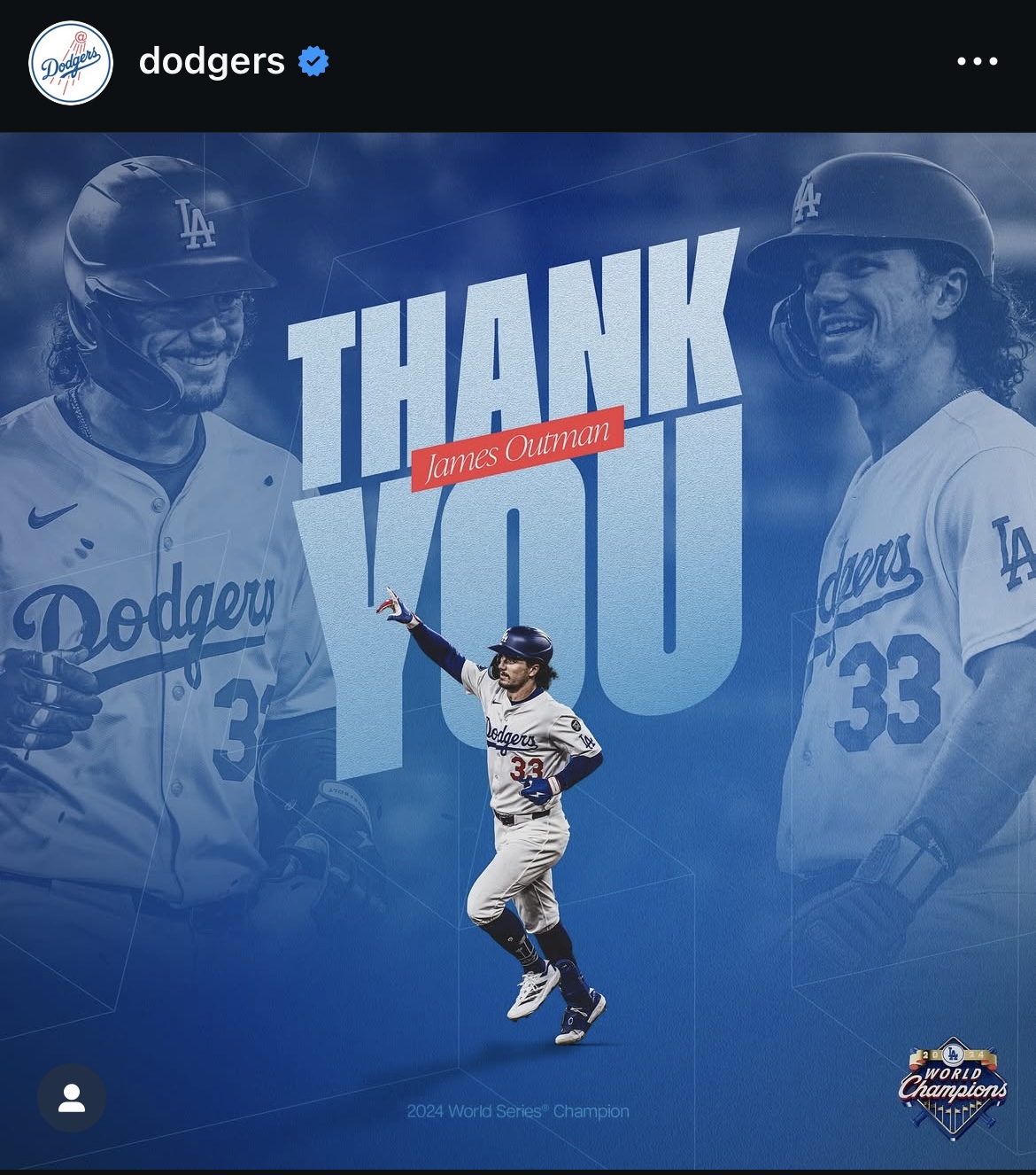 ドジャース公式インスタグラムから
