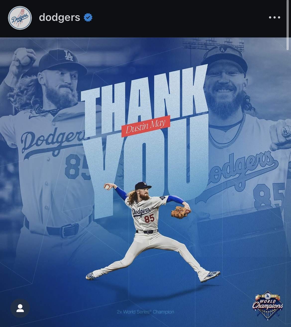 ドジャース公式インスタグラムから
