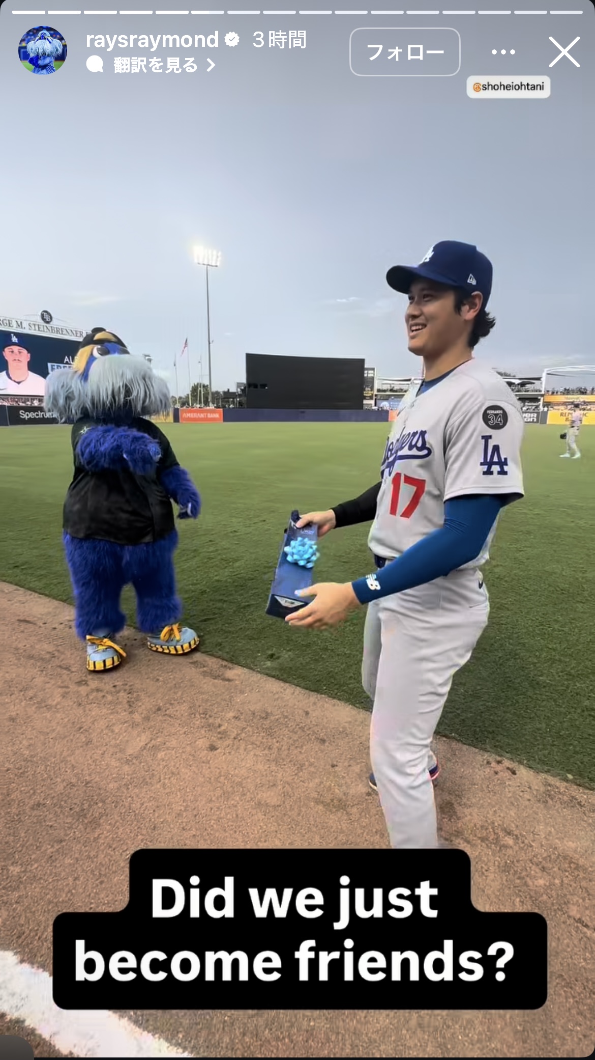 レイモンドのインスタグラムから
