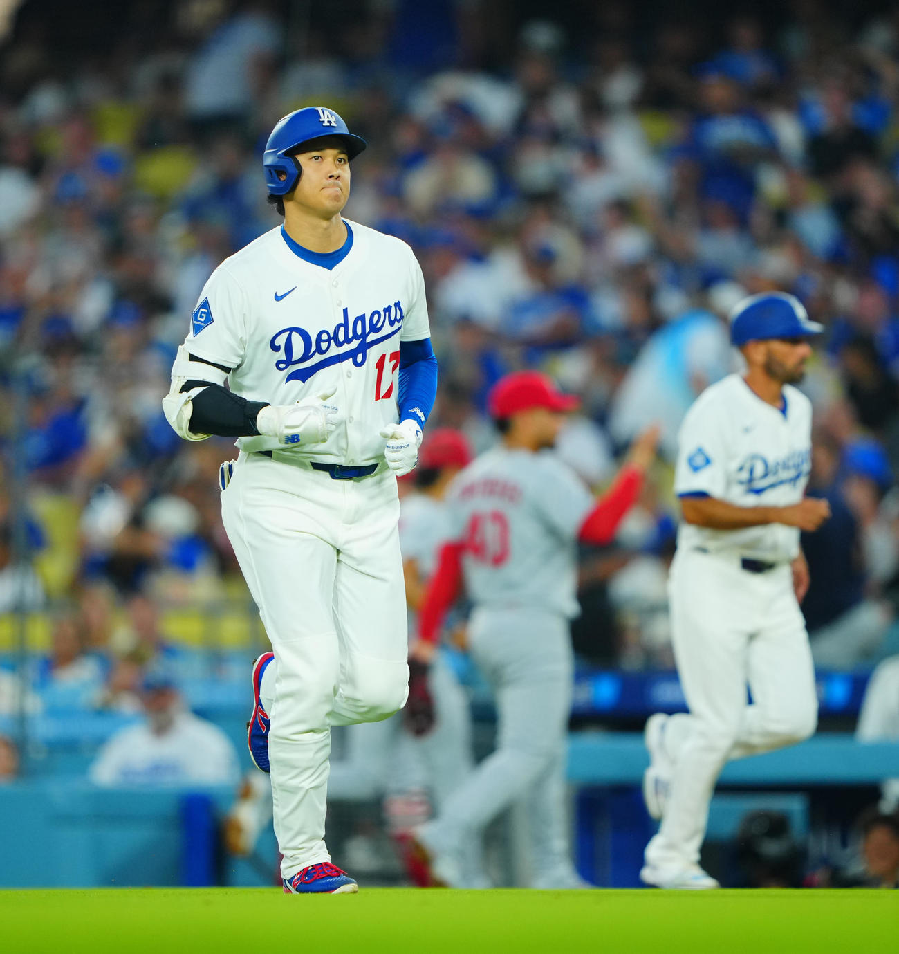 ドジャース対カージナルス　3回裏ドジャース2死、ニゴロに倒れる大谷（撮影・垰建太）