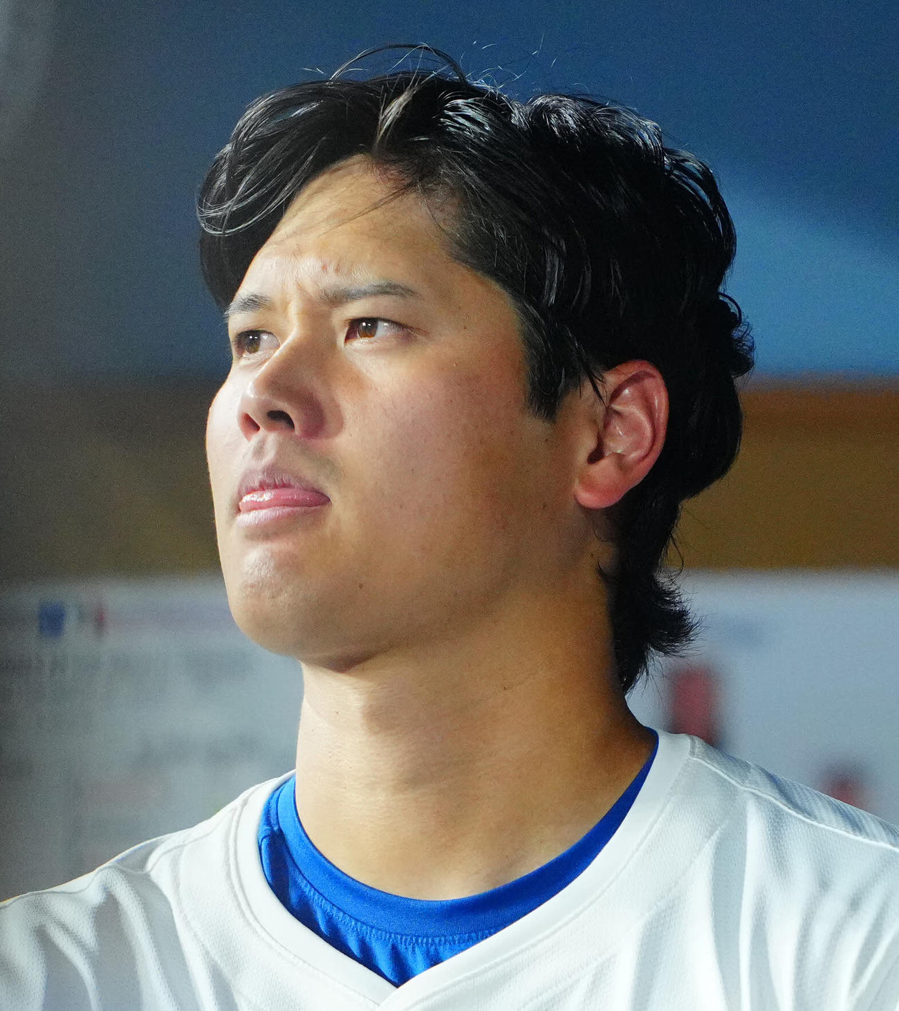 ドジャース対カージナルス　髪の毛のサイドがすっきりしたドジャース大谷（撮影・垰建太）