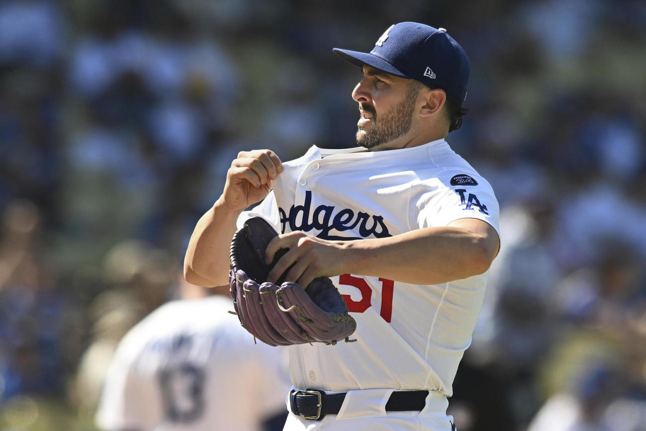 勝ち越し本塁打を許したドジャースのアレックス・ベシア（AP）
