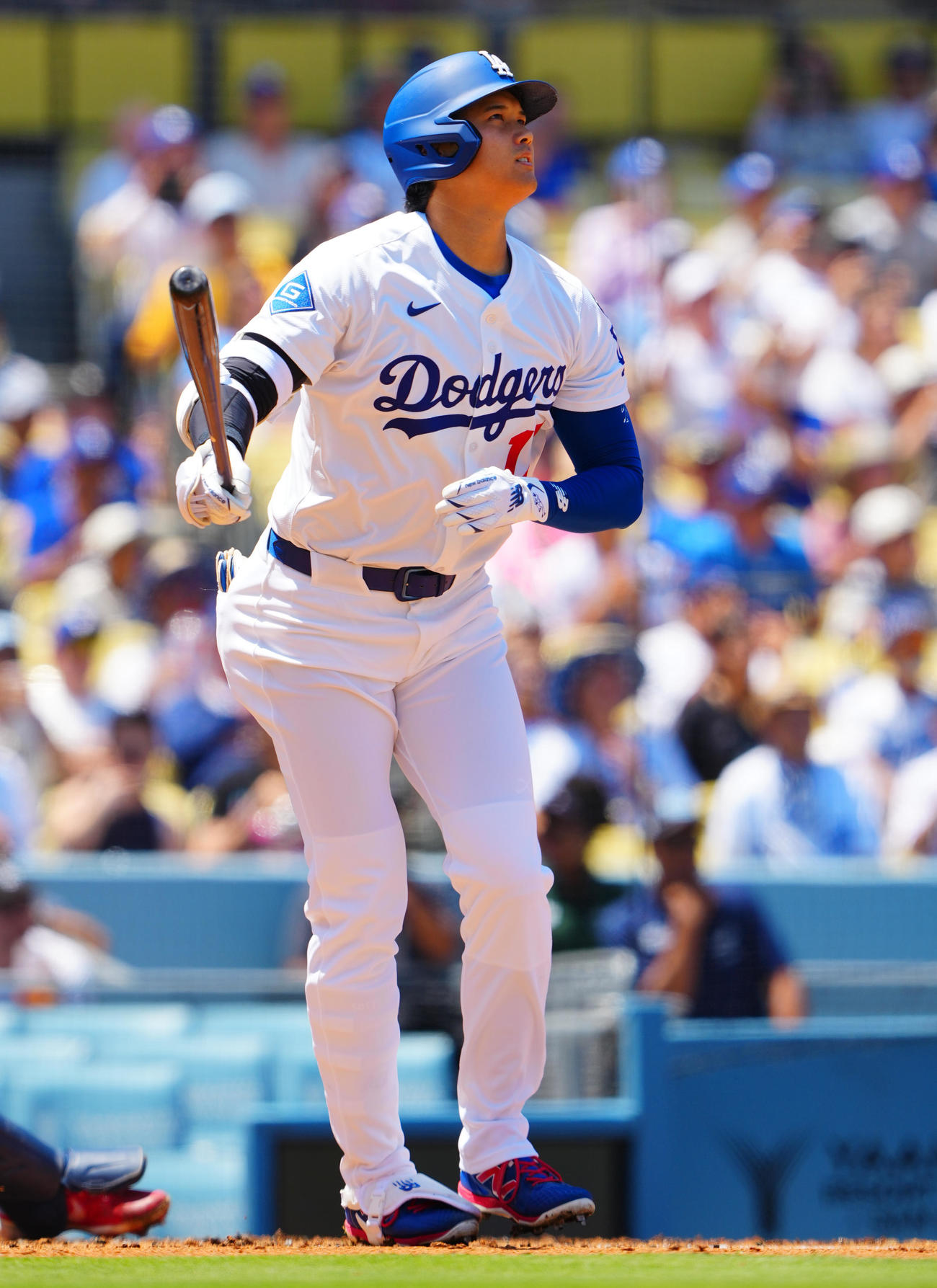 ドジャース対ブルージェイズ　1回裏ドジャース無死、ソロ本塁打を放つ大谷（撮影・垰建太）