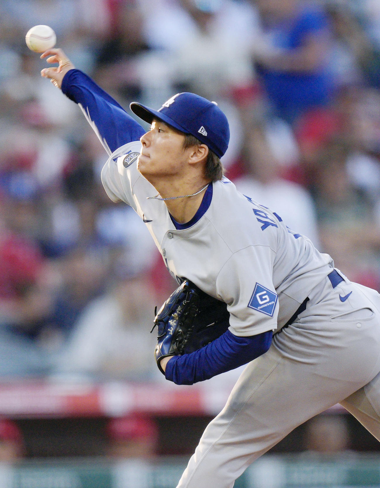 エンゼルス戦に先発したドジャース山本（共同）