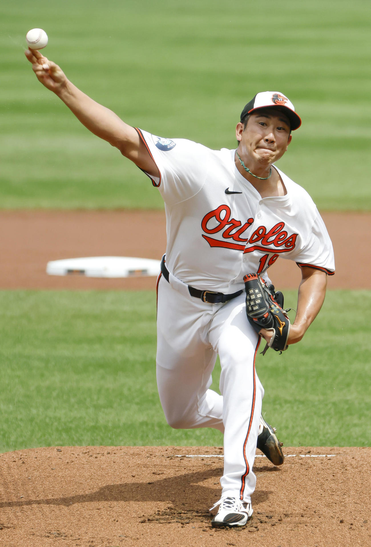 マリナーズ戦に先発し、5回 1／3 を3安打1失点で10勝目を挙げたオリオールズ・菅野（共同）