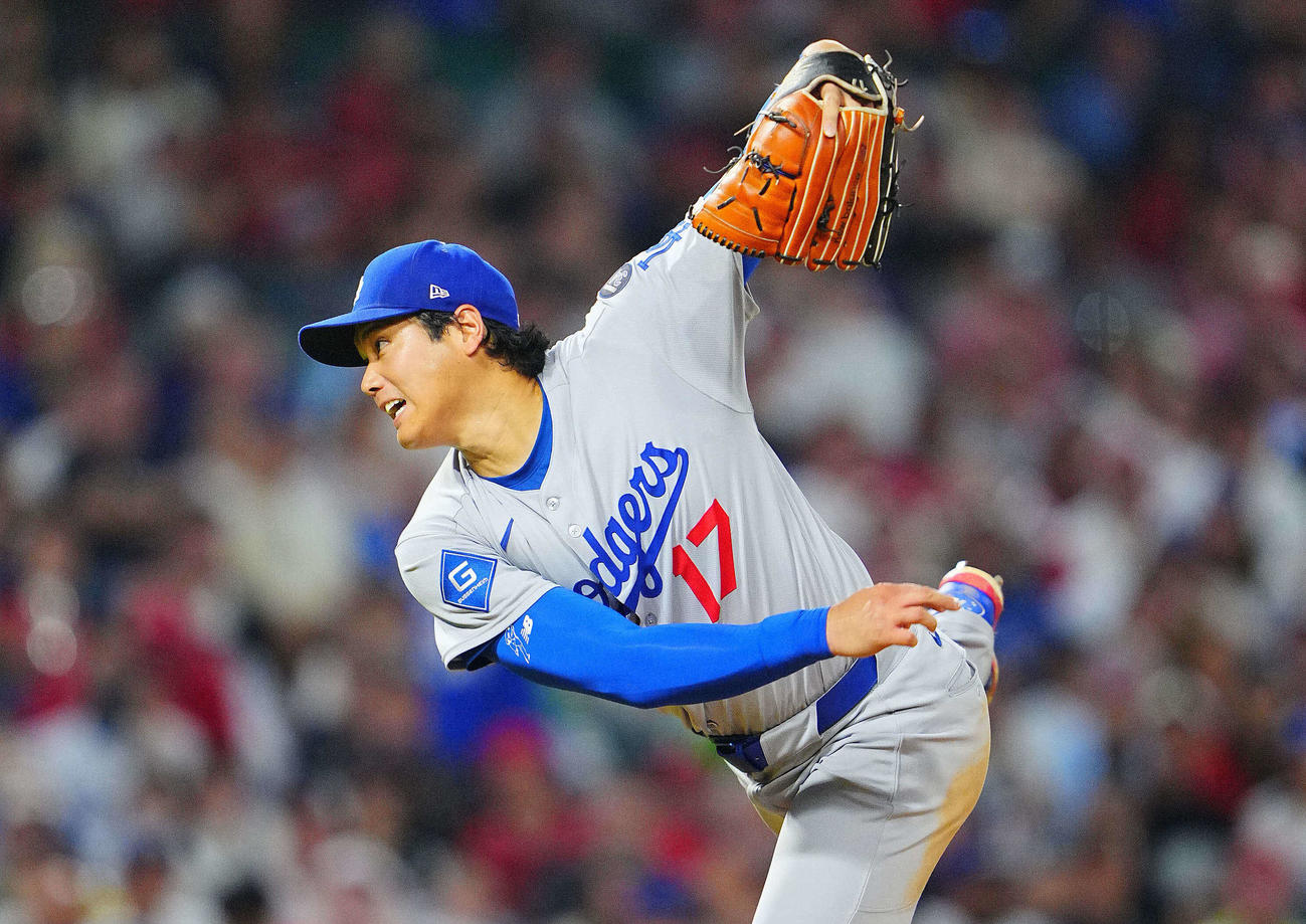 力投するドジャース大谷翔平（2025年8月13日撮影）