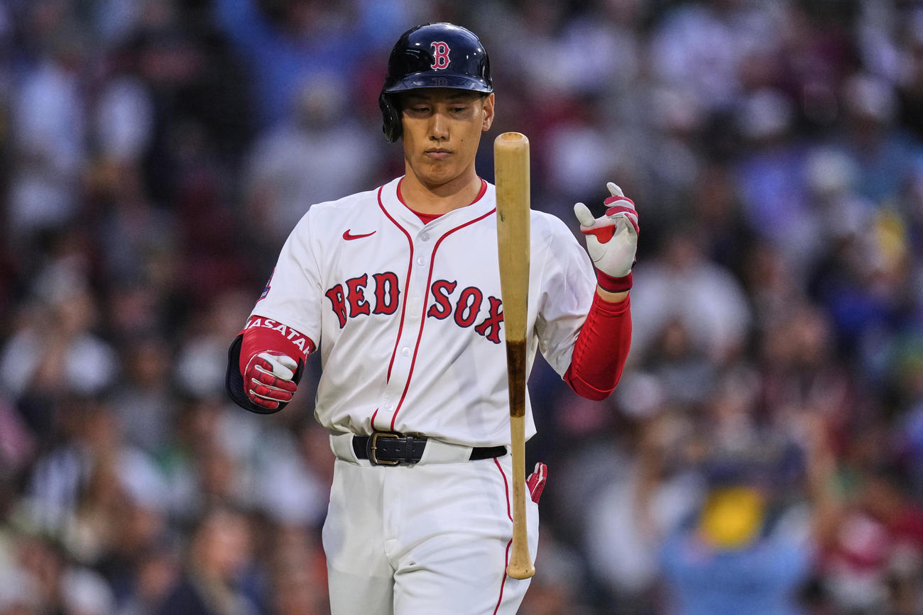 レッドソックス吉田正尚はオリオールズ戦の第1打席は空振り三振（AP)