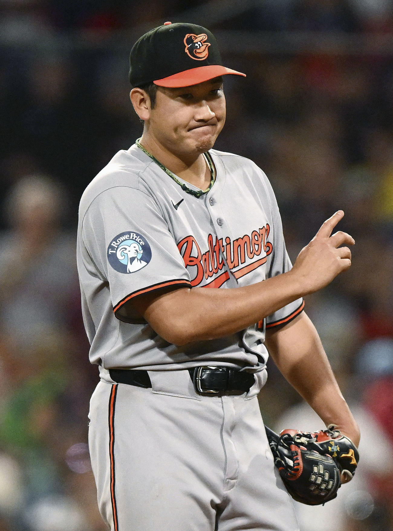 ボークで失点したオリオールズ菅野（イマジンイメージズ・ロイター＝共同）
