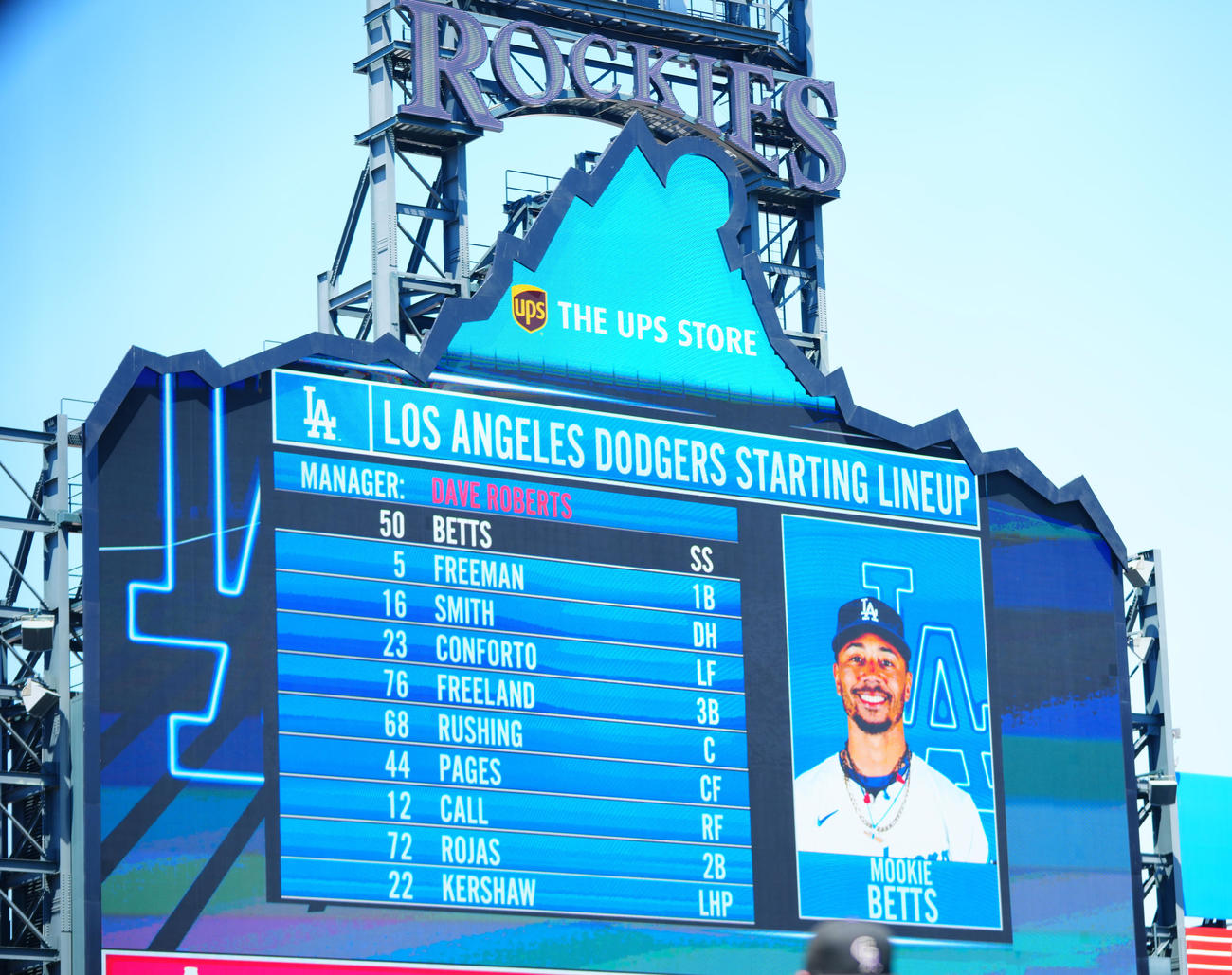 ロッキーズ対ドジャース　ドジャーススタメン（撮影・垰建太）