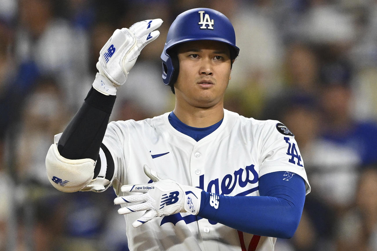 レッズ戦第２打席に入るドジャース大谷翔平（AP)