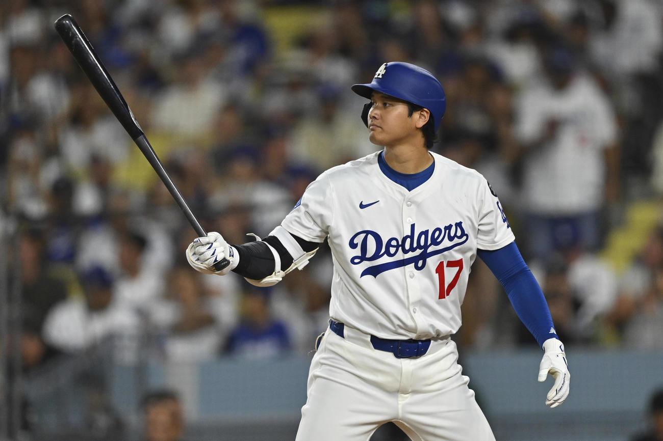 レッズ戦第２打席に入るドジャース大谷翔平（AP)