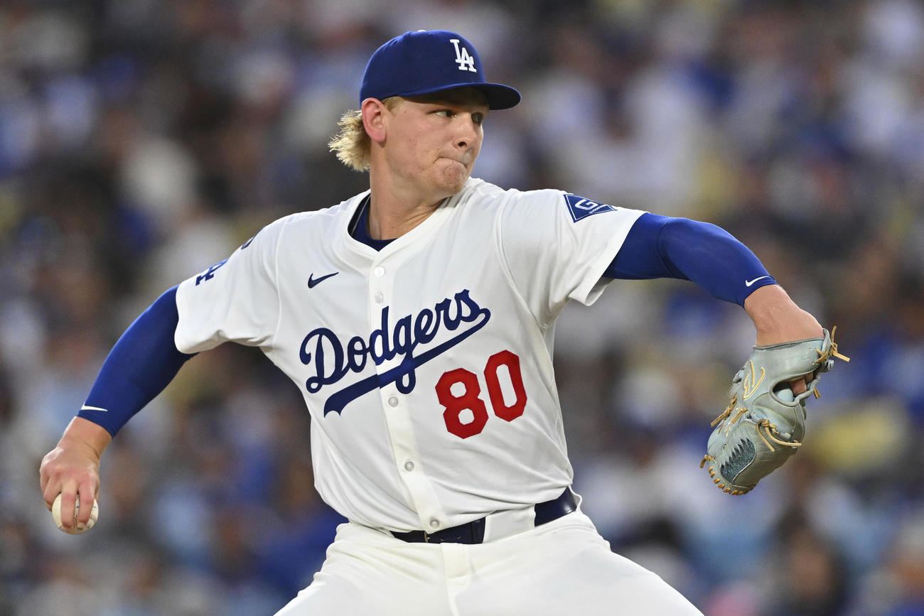 レッズ戦に先発して好投したドジャースのシーハン（AP)