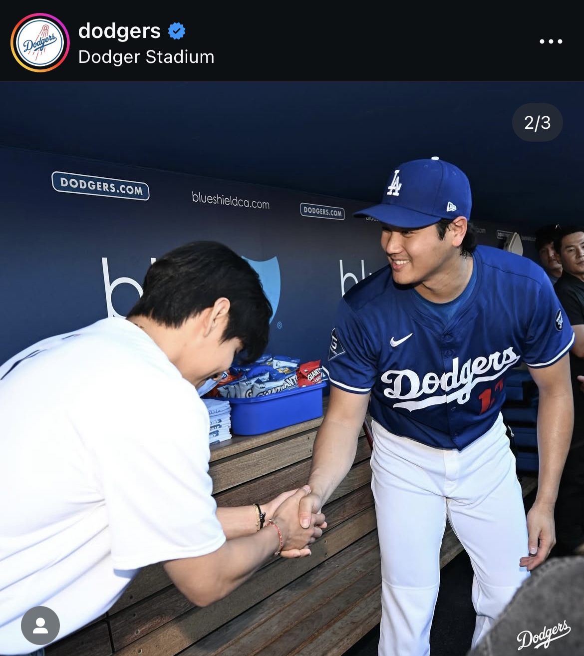 ドジャース公式インスタグラムから