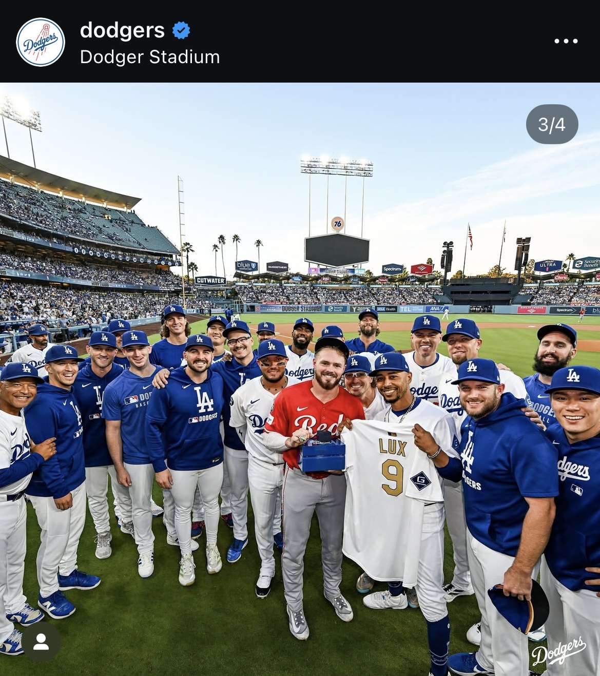 ドジャース公式インスタグラムから