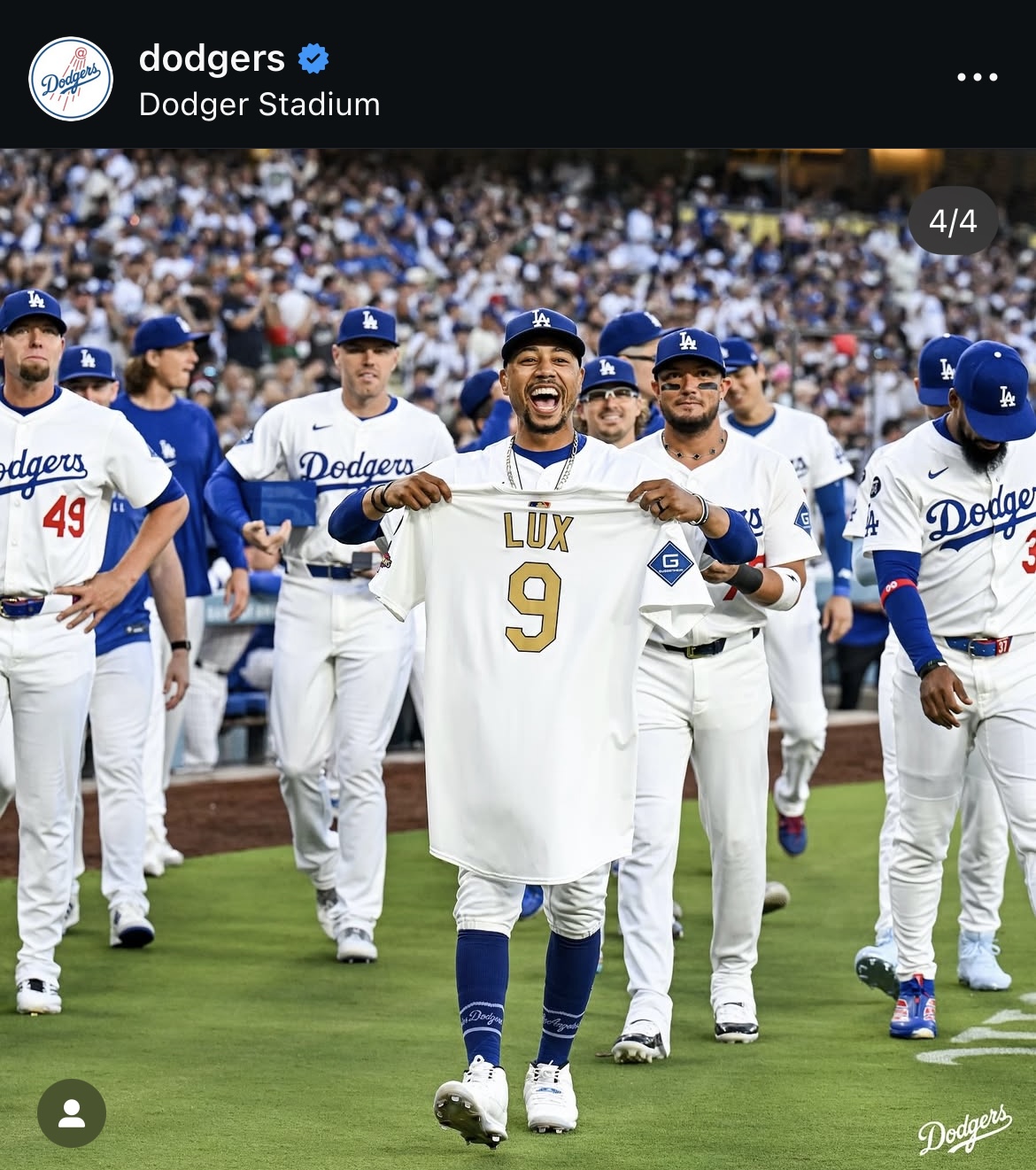 ドジャース公式インスタグラムから