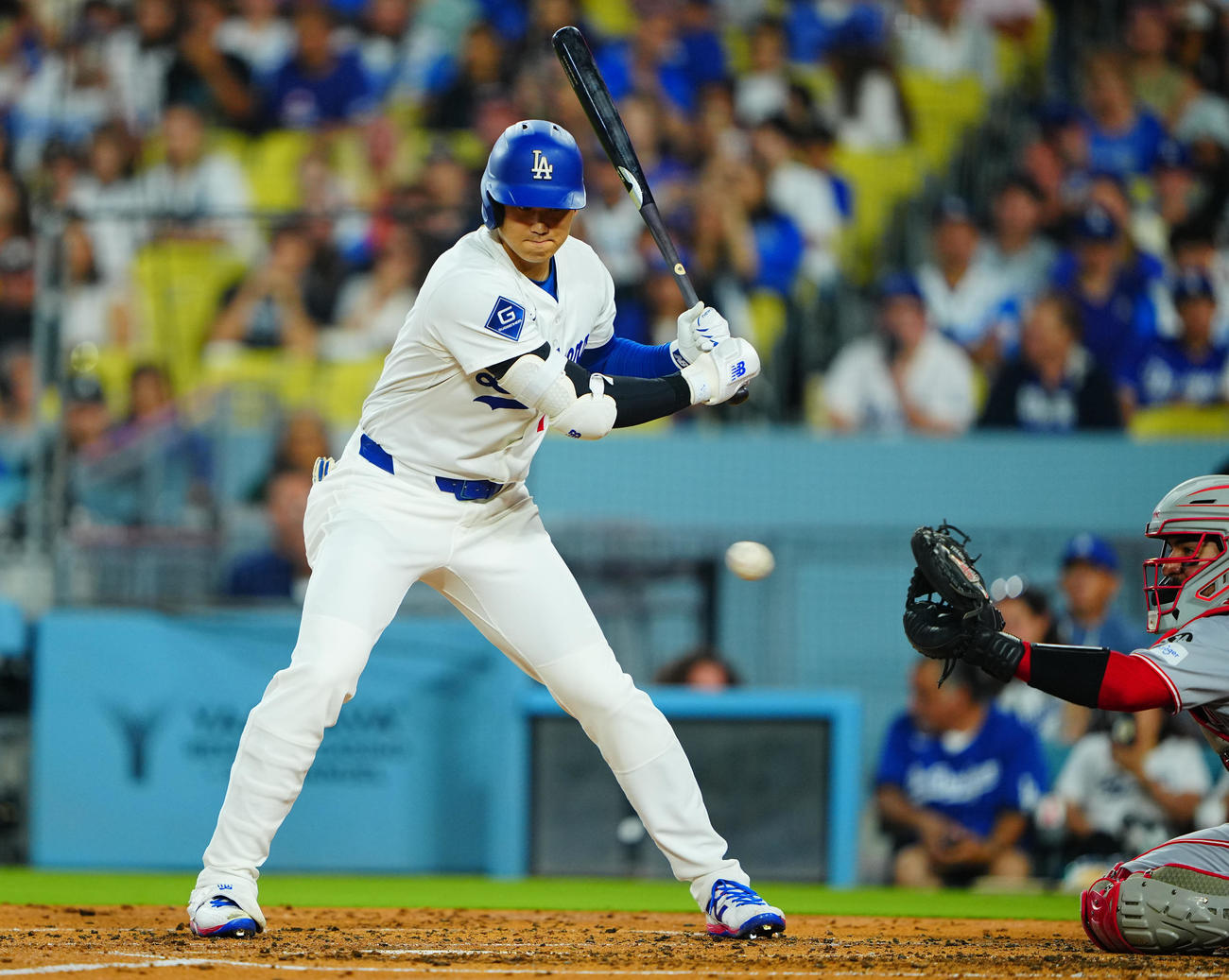 ドジャース対レッズ　3回裏ドジャース無死、四球を選ぶ大谷（撮影・垰建太）