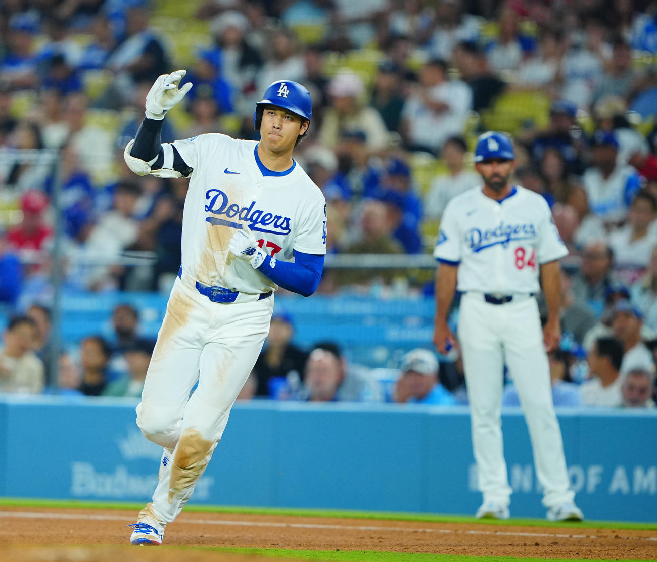 ドジャース対レッズ　5回裏ドジャース無死、左飛に倒れる大谷（撮影・垰建太）